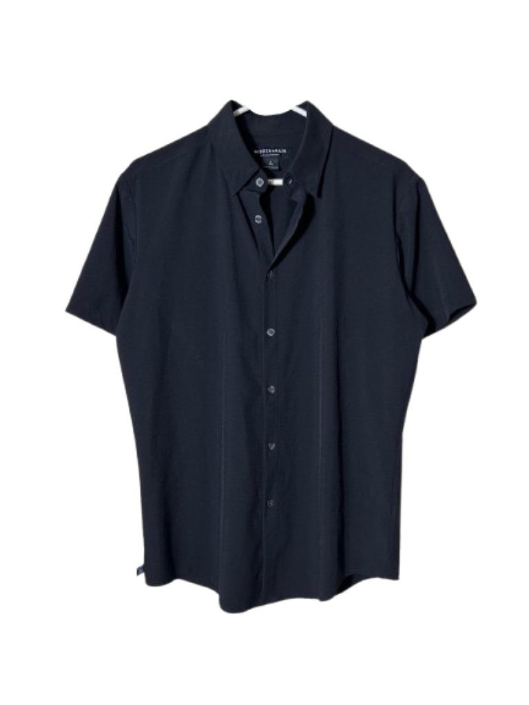 Mizzen + Main Black Leeward Short Sleeve Trim Fit Performance Shirt Men's S